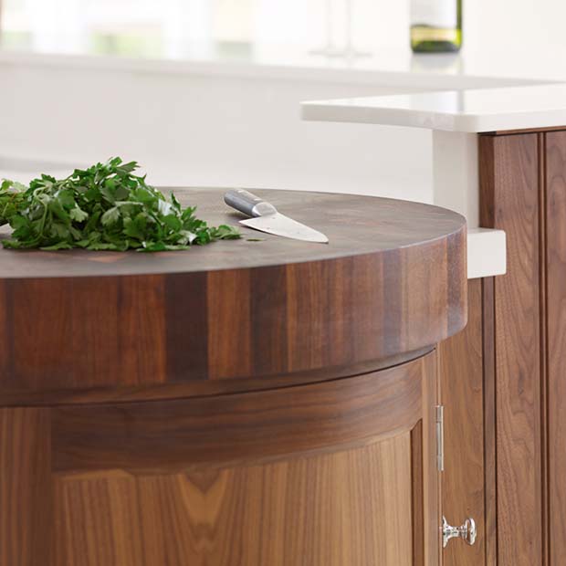 Walnut butchers' block by Rencraft worktops