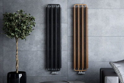 ribbon radiator copper and black vertical