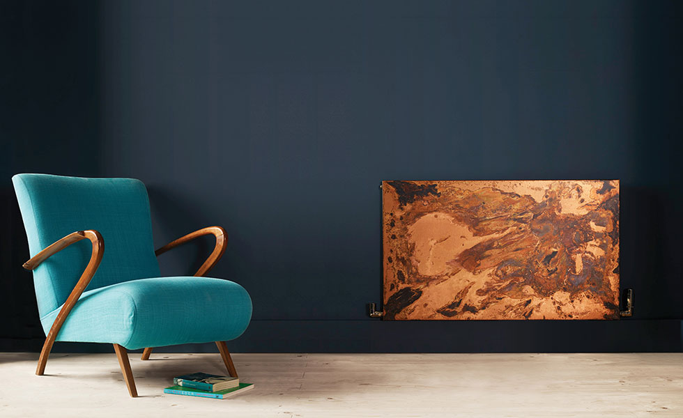 acid etched copper in modern lifestyle living room