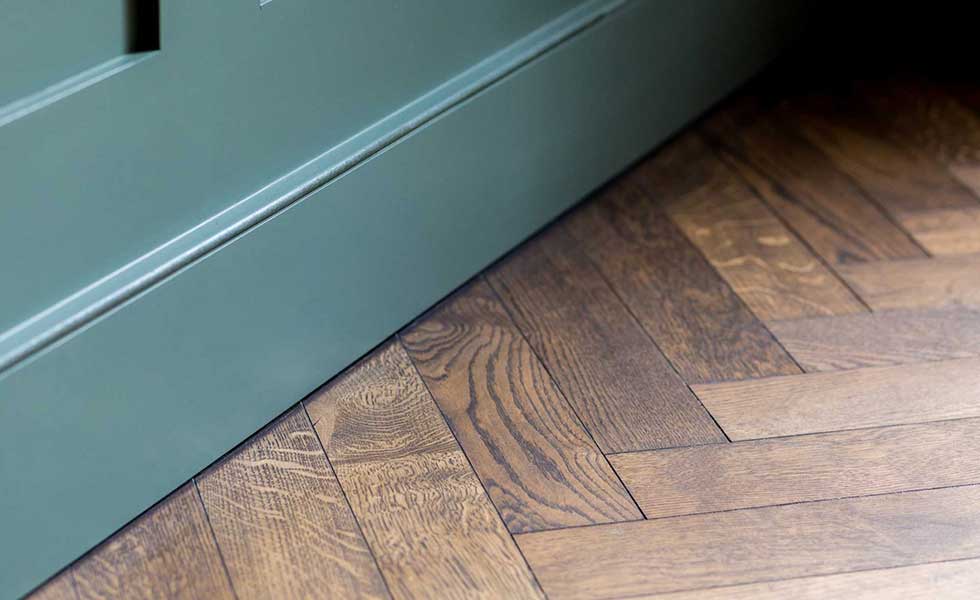 New oak parquet flooring
