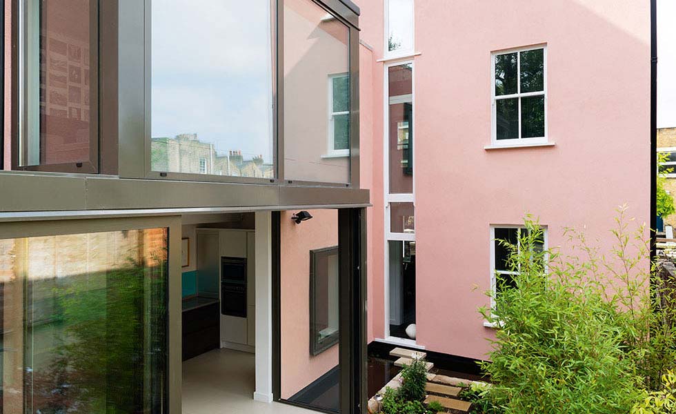 Sliding glazed doors on the ground floor