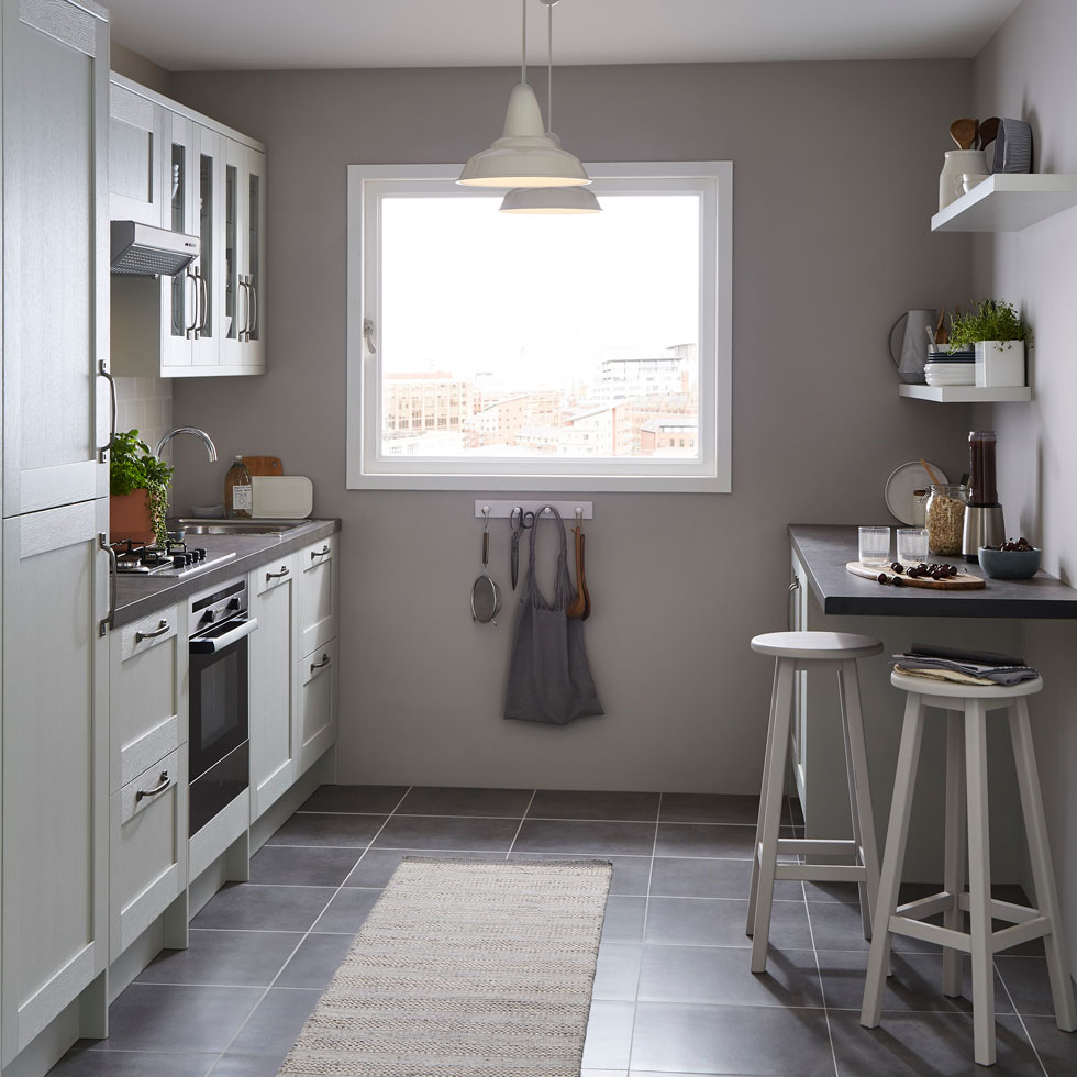 White galley kitchen