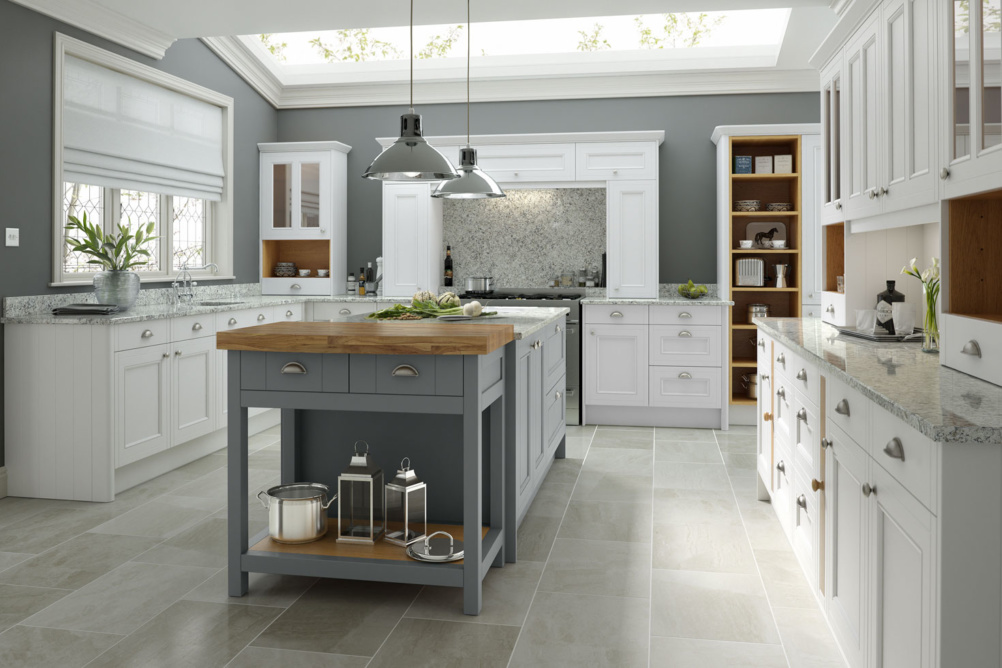 Large country kitchen with island unit