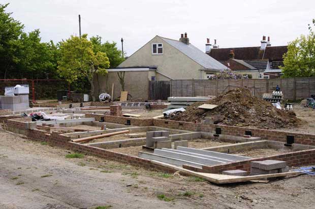 The foundations ready for the block and beam floors