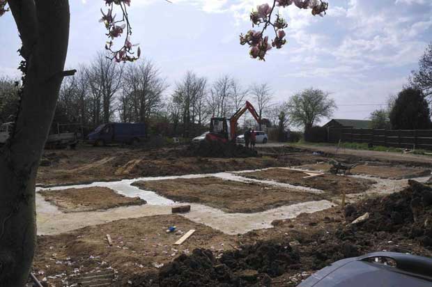 The footings ready for foundations to be built
