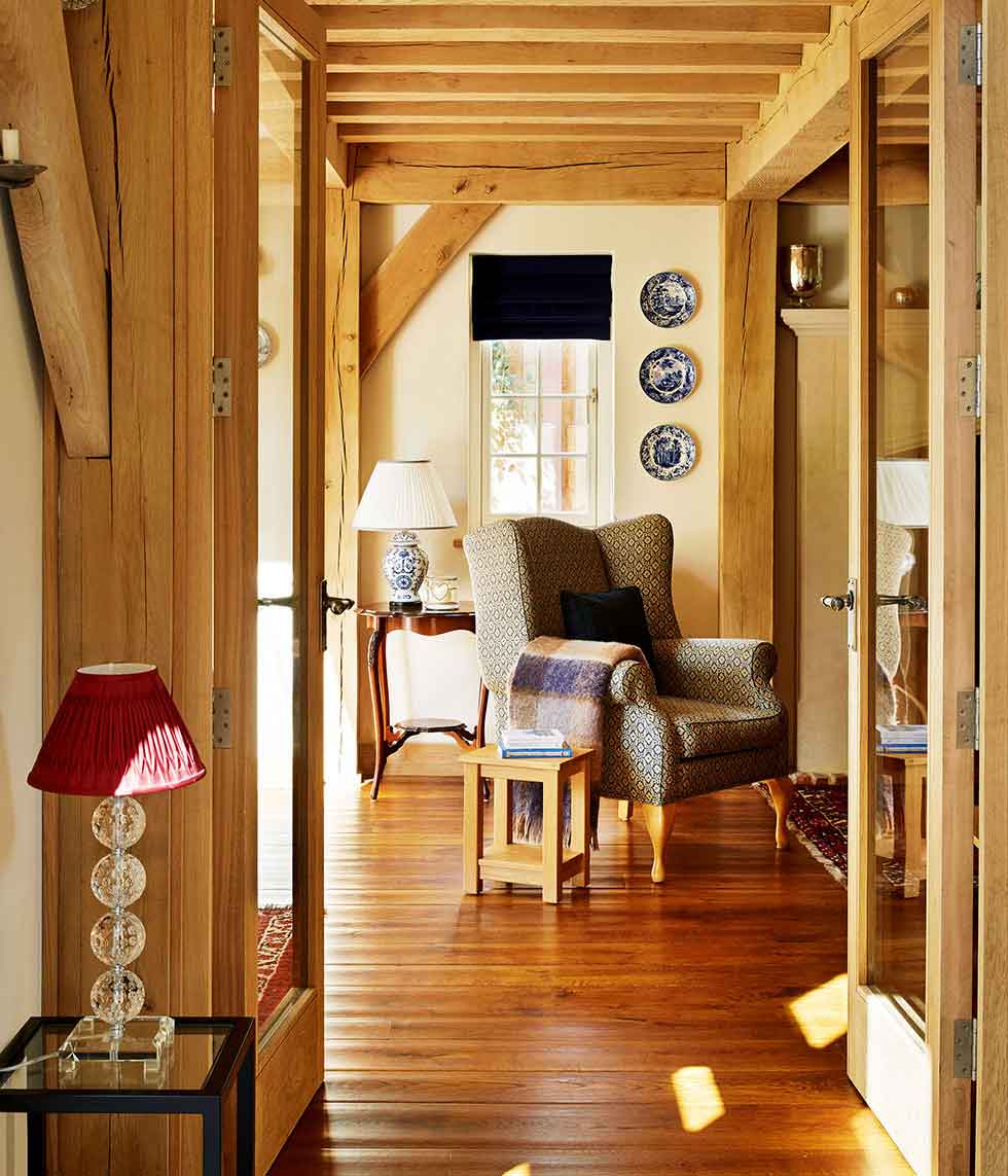 A cosy living room leads off the dining hall