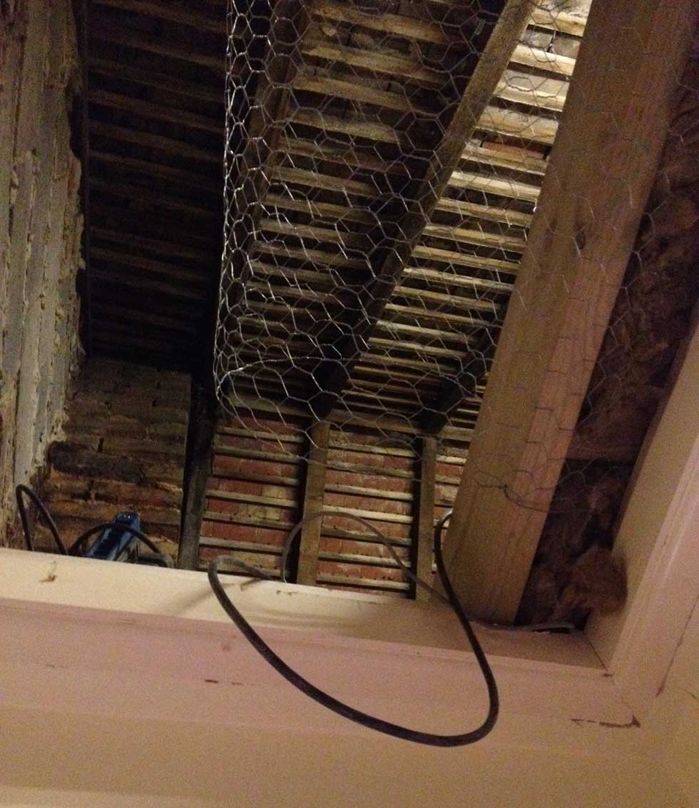 loft hatch showing attic in Victorian home