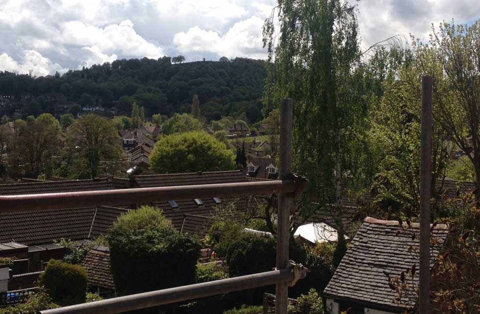 New view of Kinver Edge from loft rooflight