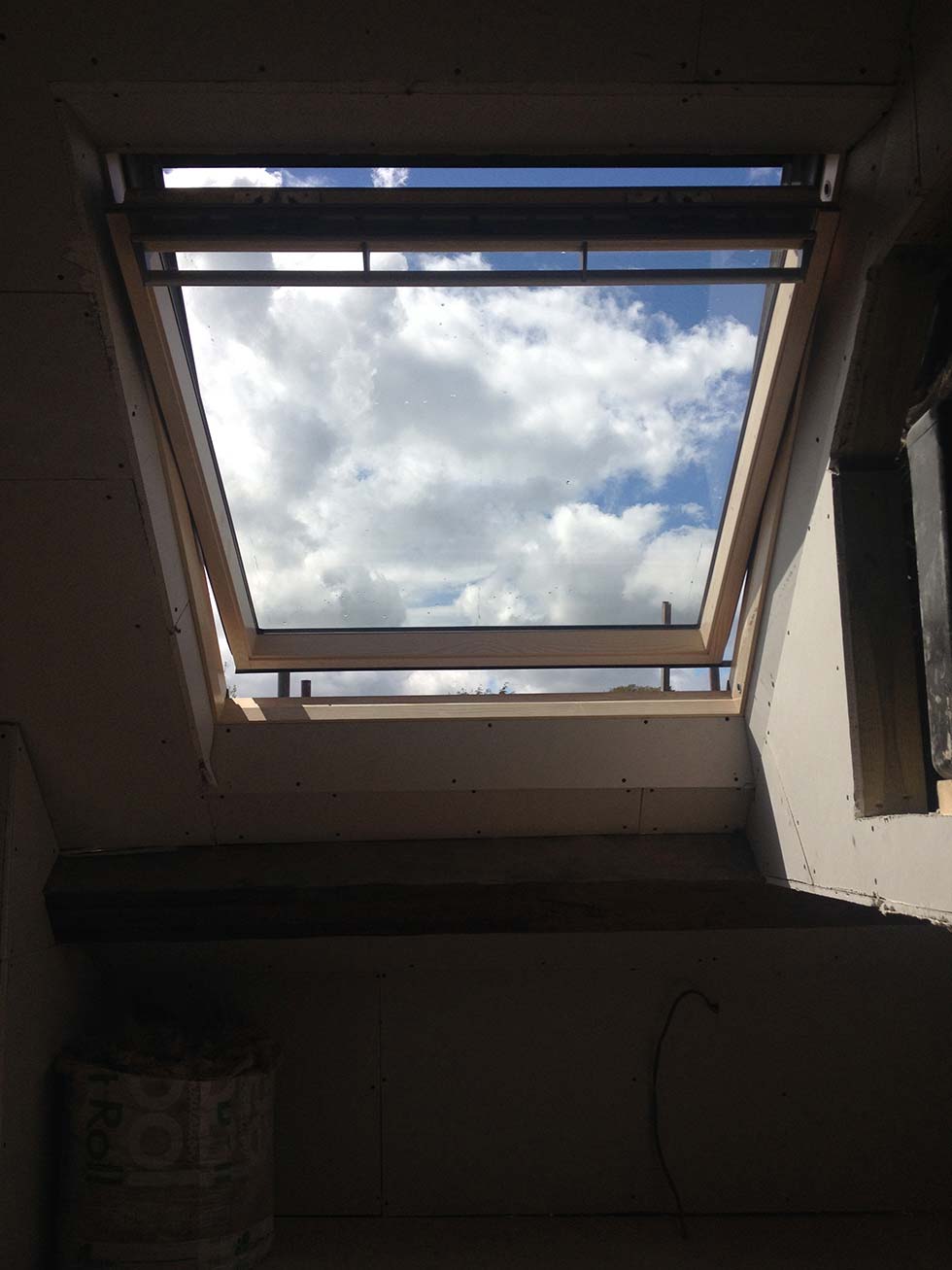 Large velum rooflight in loft conversion
