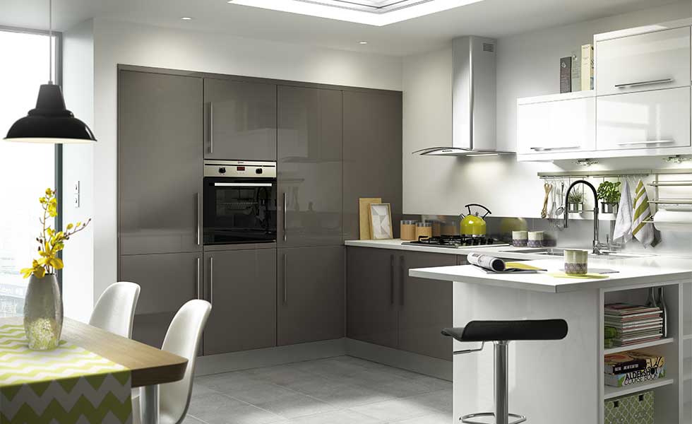 Contemporary kitchen with built in oven