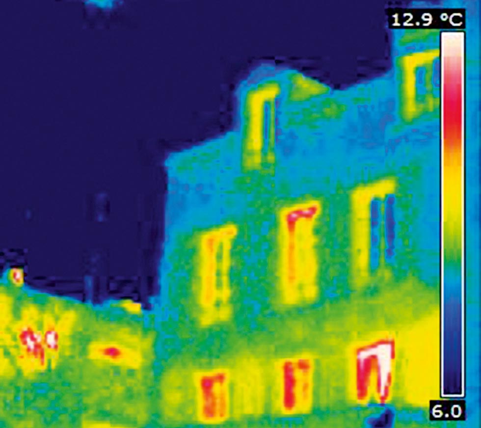 thermal image of a house