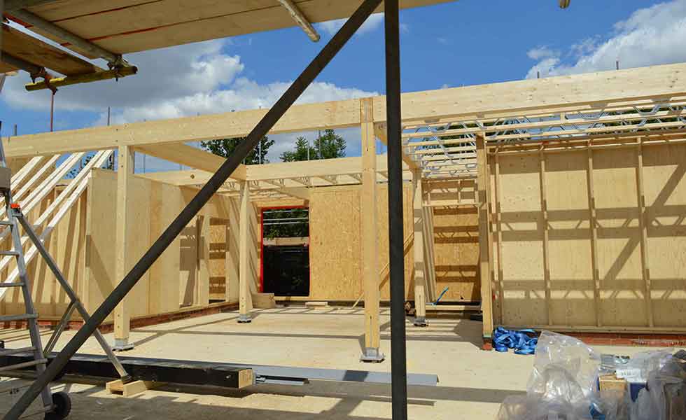 first floor wall panels with posts and beams for first floor
