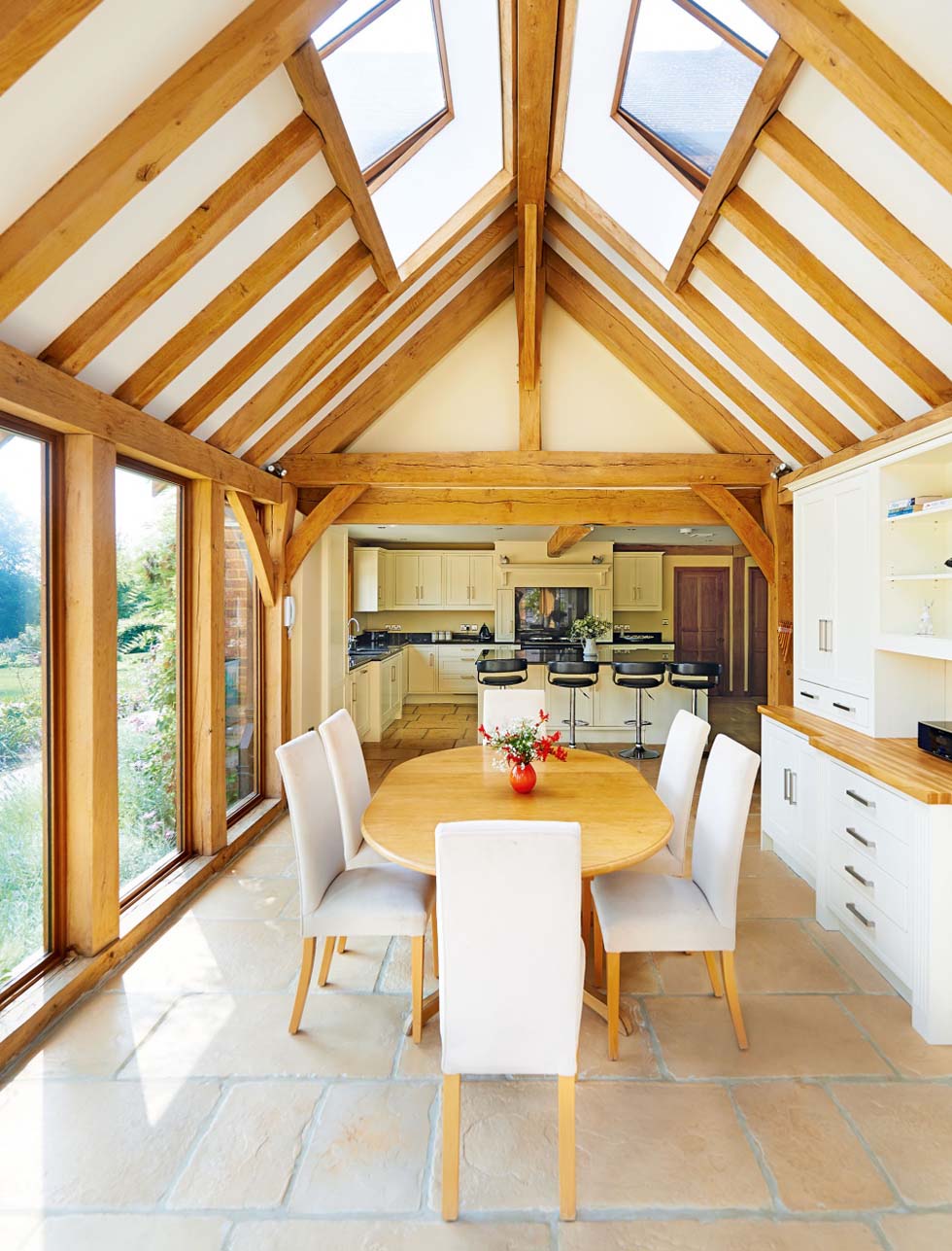 Dining space in the large open plan kitchen
