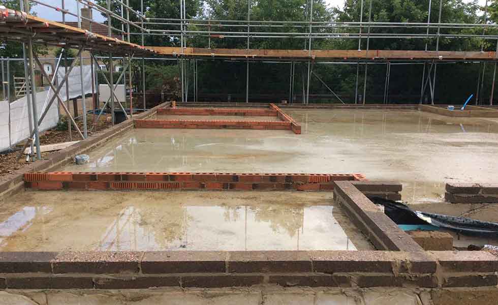 levelling the foundations for the baseplate