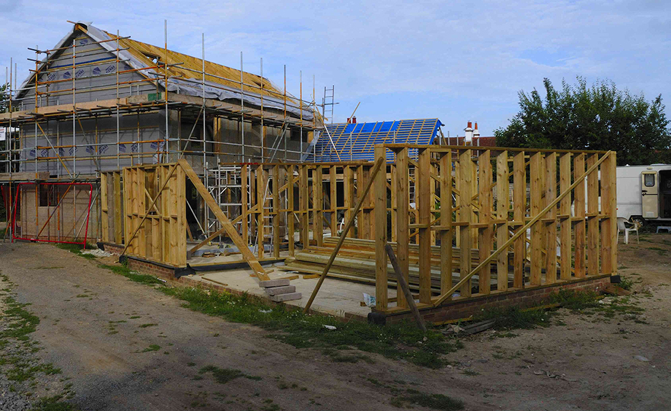 skeleton frame of the garage