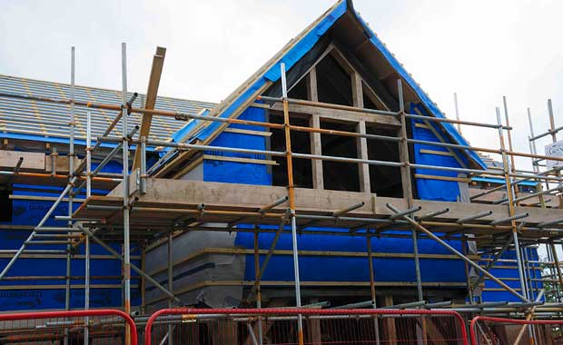 The north elevation ready for slates