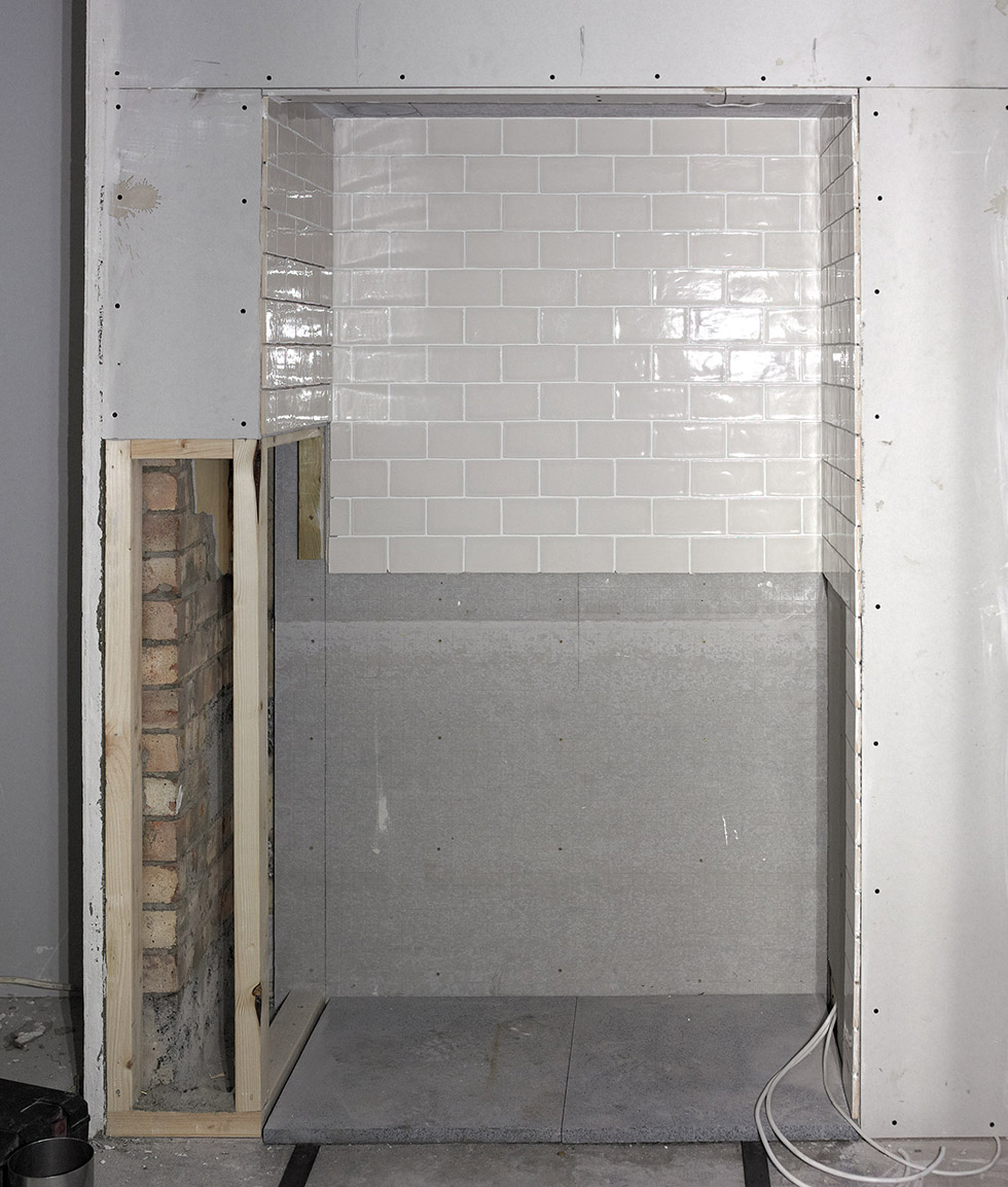 splashback for range cooker and heat proof section