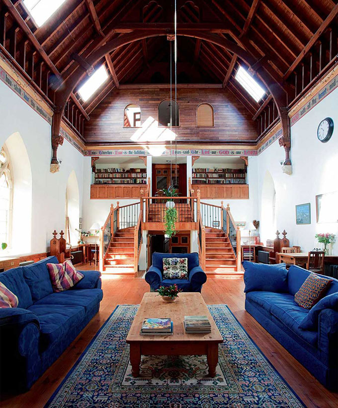 converted georgian church dramatic staircase