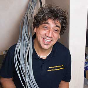 Darryl Bertie electrician with wires
