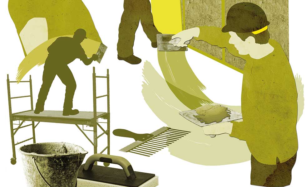 plasterer graphic illustration