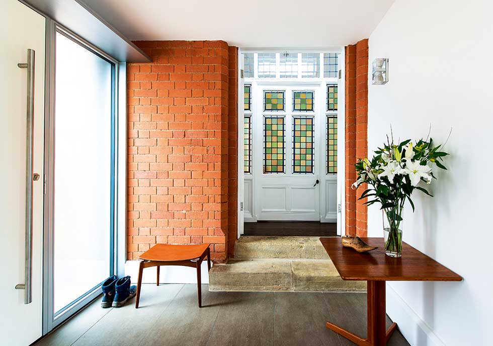 Victorian villa entrance in modern extension