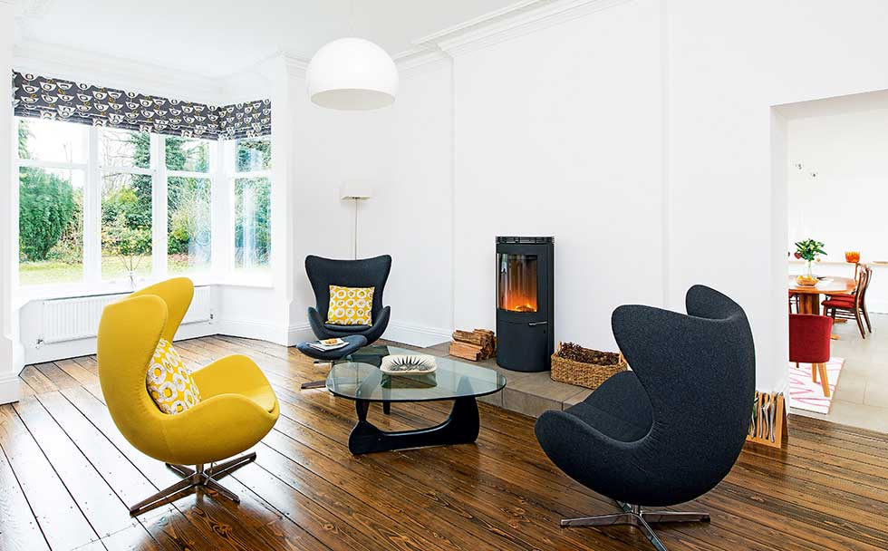 Victorian villa white modern living room