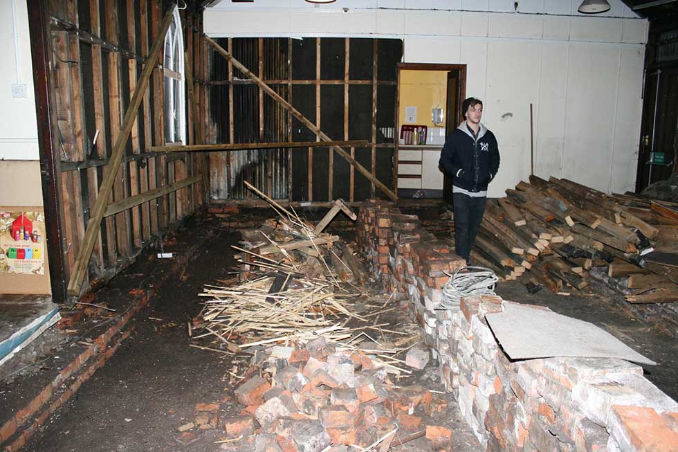 Tin Chapel renovation during work