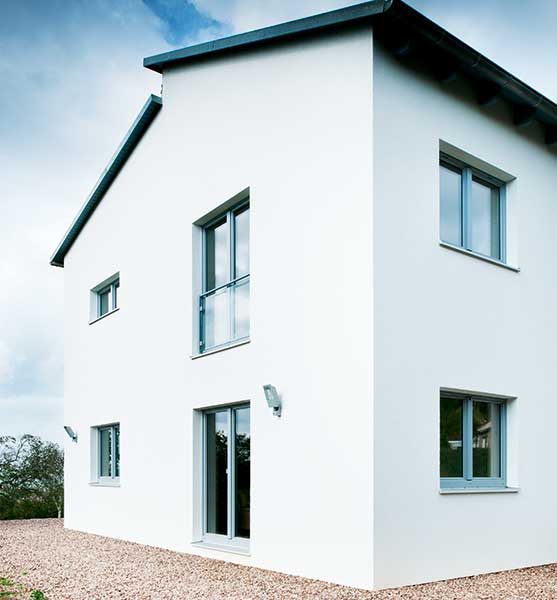 white render contemporary passivhaus