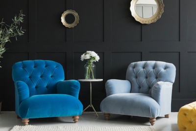 rose & grey furniture two blue dimple armchair