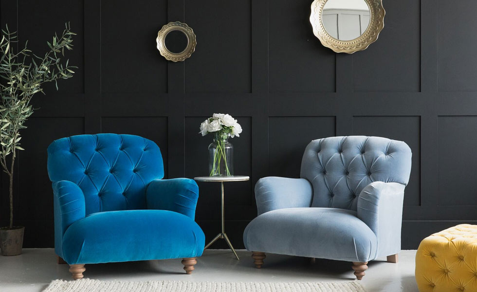 rose & grey furniture two blue dimple armchair
