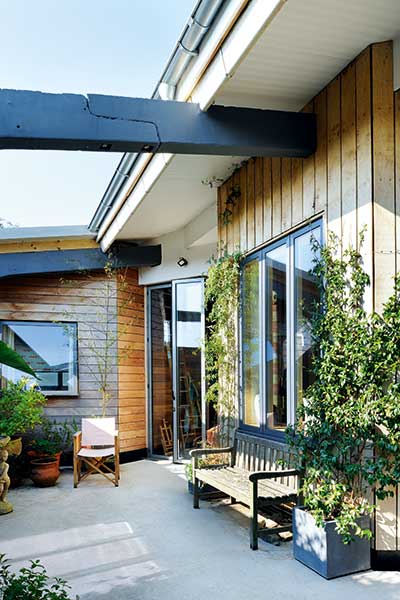 courtyard garden of converted youth club home