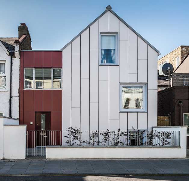 city self build with gabled frontage in Marley Eternit fibre cement cladding