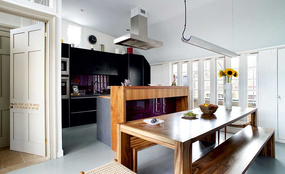 Converted loft now features a family kitchen-diner