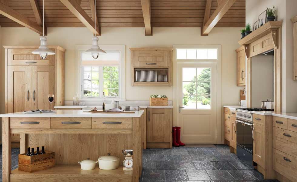 terence ball traditional kitchen slate floor oak units