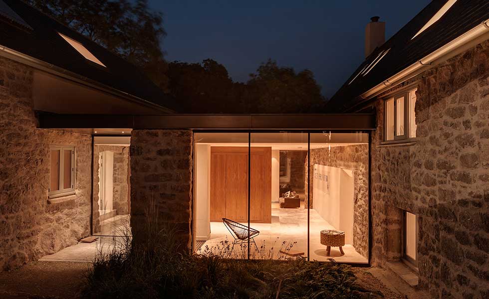 evening shot of glass extension