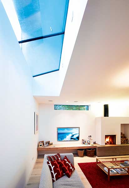 rooflights section in modern home living room