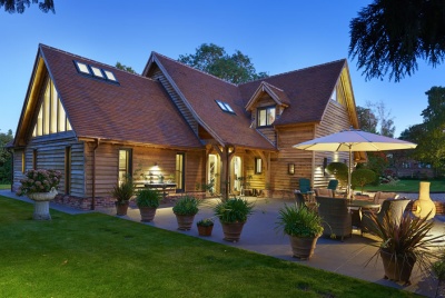 Oak frame home showcases garden