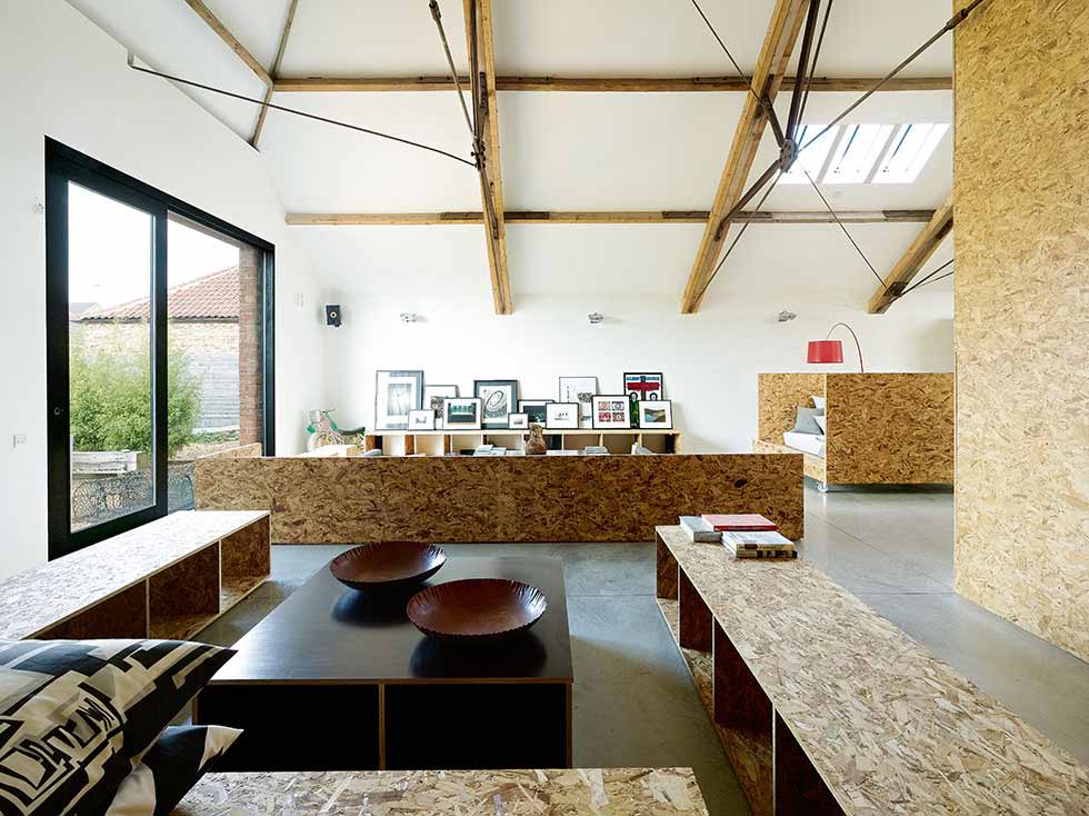 contemporary conversion of a threshing barn