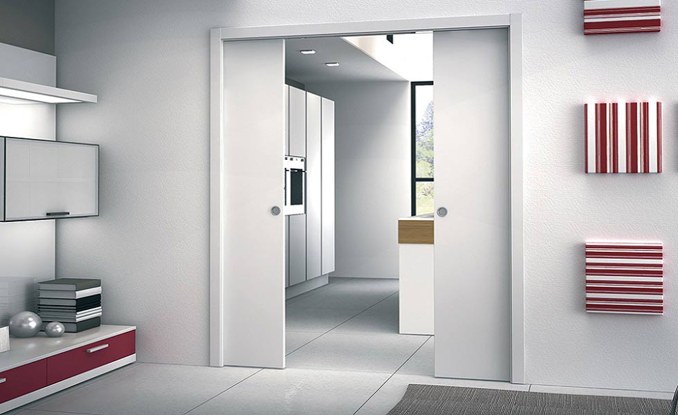 eclisse space saving minimal white door