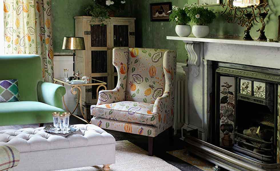 wesley barrell home accessories fireplace green walls