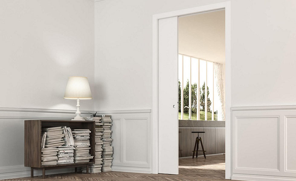 eclisse single sliding pocket door space saving interior