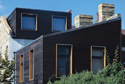 Charred timber cladding