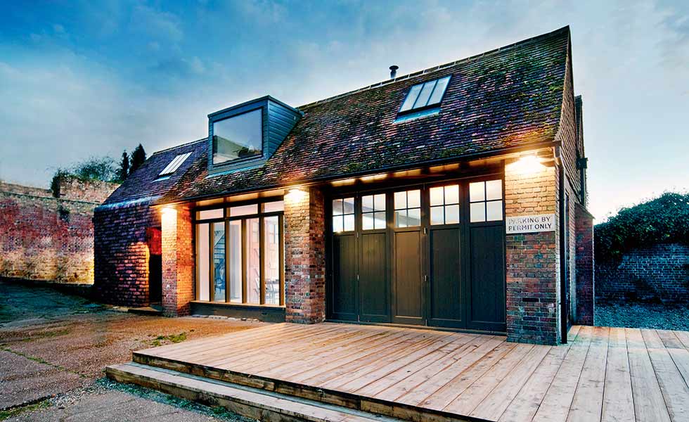 A converted ambulance station combines original features with a contemporary minimalist design