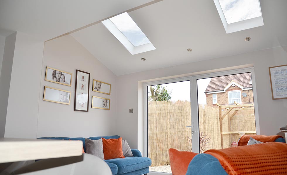 glazing vision Pitched roof windows for kitchen extension