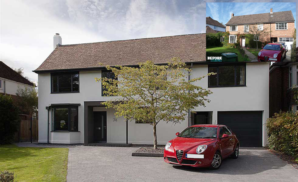 A fresh coating of render has taken this project from traditional to modern