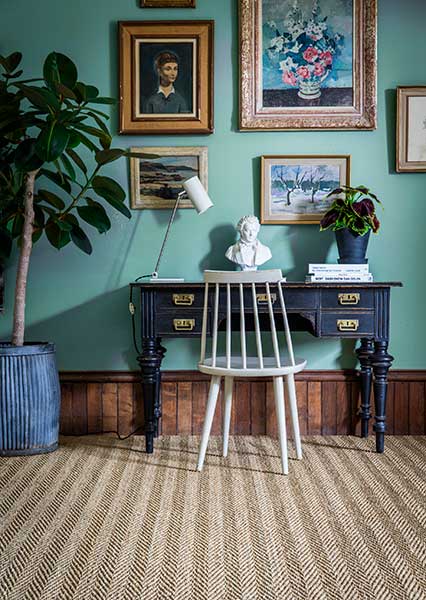 Herringbone seagrass flooring