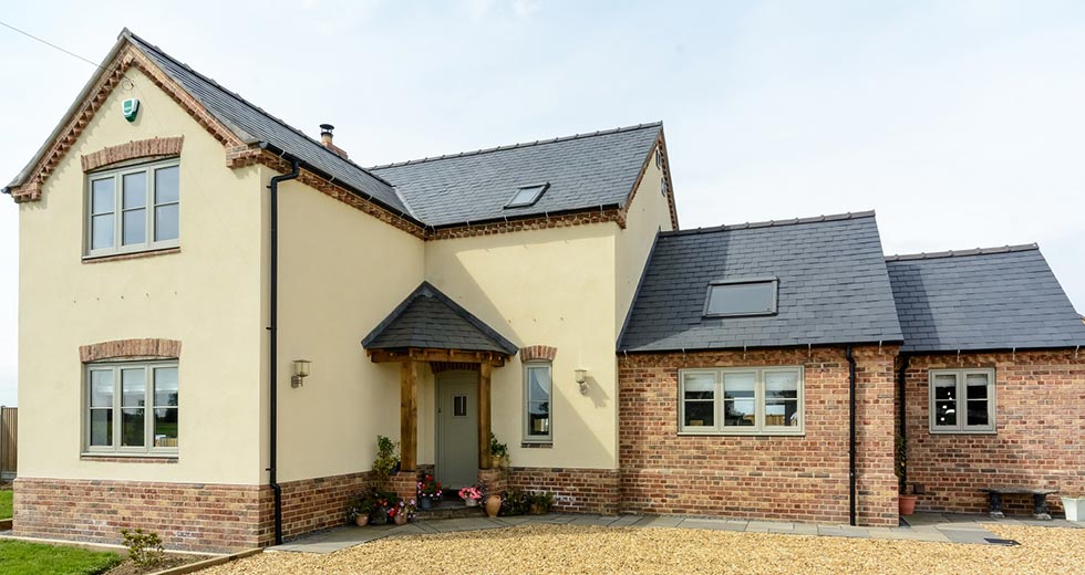 For this rural self-build, acoustic laminates were specified for the timber casement windows to help prevent noise pollution from agriculture machinery.