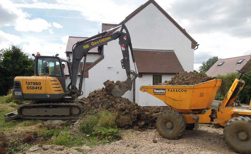 The digger made light work of excavating the spoil