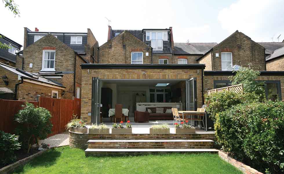 This semi-detached home in London has been extended to create an open plan kitchen diner