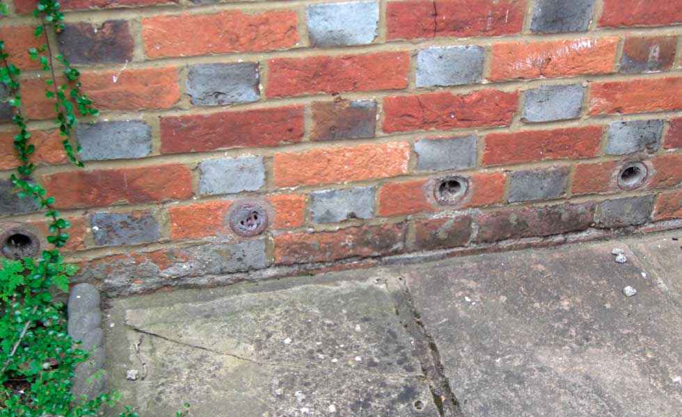 Ceramic tube damp treatments on a period home